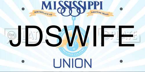 JDSWIFE Mississippi License Plate