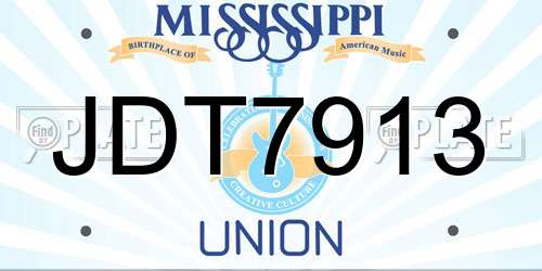 JDT7913 Mississippi License Plate