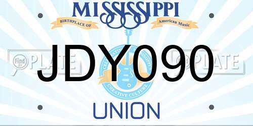 JDY090 Mississippi License Plate