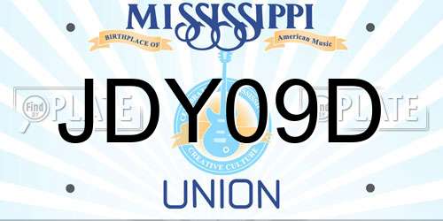 JDY09D Mississippi License Plate