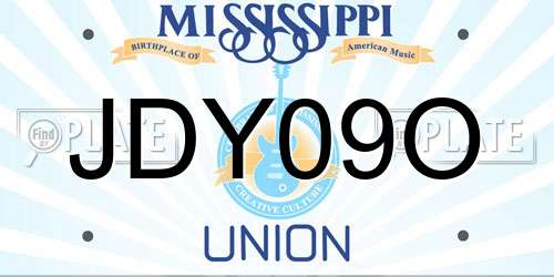JDY09O Mississippi License Plate