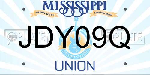 JDY09Q Mississippi License Plate