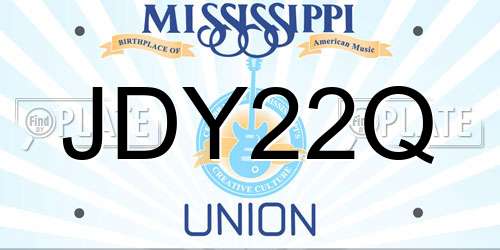 JDY22Q Mississippi License Plate