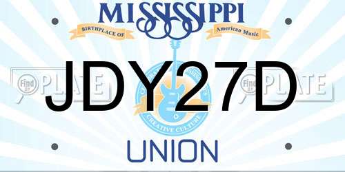 JDY27D Mississippi License Plate