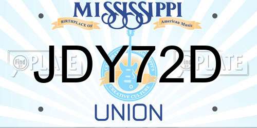 JDY72D Mississippi License Plate