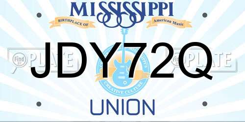JDY72Q Mississippi License Plate