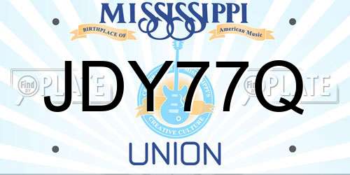 JDY77Q Mississippi License Plate