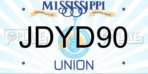 JDYD90 Mississippi License Plate