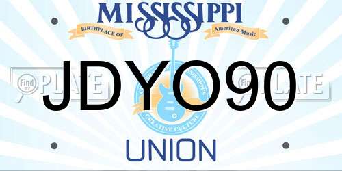 JDYO90 Mississippi License Plate