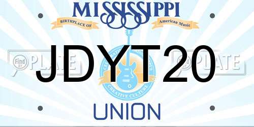 JDYT20 Mississippi License Plate