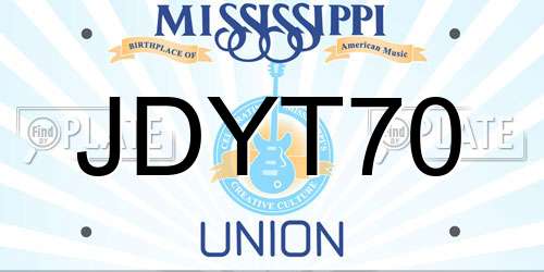 JDYT70 Mississippi License Plate