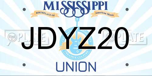 JDYZ20 Mississippi License Plate