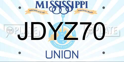 JDYZ70 Mississippi License Plate