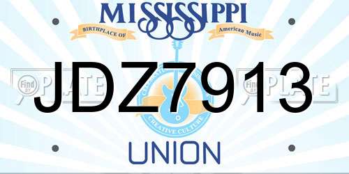 JDZ7913 Mississippi License Plate