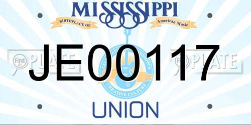 JE00117 Mississippi License Plate