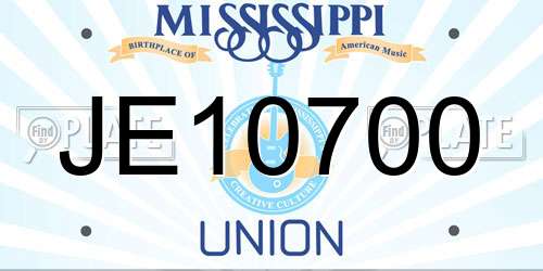 JE10700 Mississippi License Plate