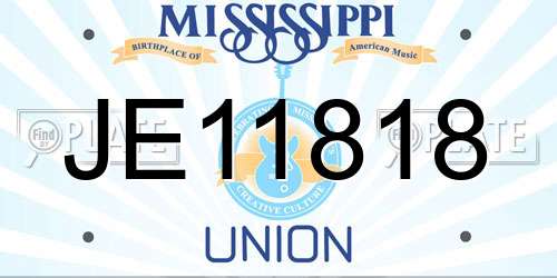 JE11818 Mississippi License Plate