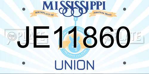 JE11860 Mississippi License Plate