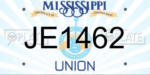 JE1462 Mississippi License Plate