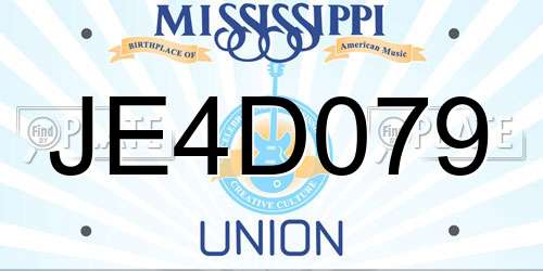 JE4D079 Mississippi License Plate