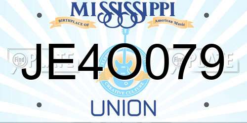 JE4O079 Mississippi License Plate