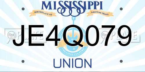JE4Q079 Mississippi License Plate
