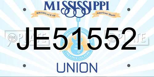 JE51552 Mississippi License Plate
