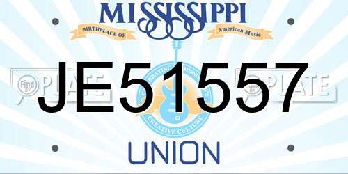 JE51557 Mississippi License Plate