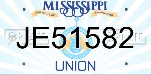JE51582 Mississippi License Plate