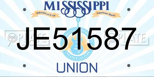 JE51587 Mississippi License Plate