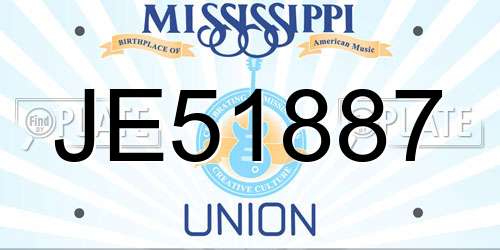 JE51887 Mississippi License Plate