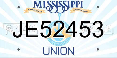 JE52453 Mississippi License Plate