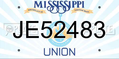 JE52483 Mississippi License Plate