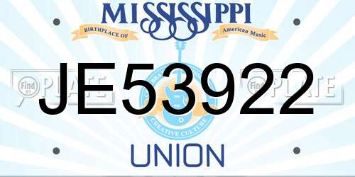 JE53922 Mississippi License Plate