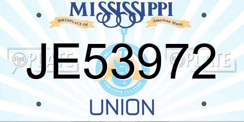 JE53972 Mississippi License Plate