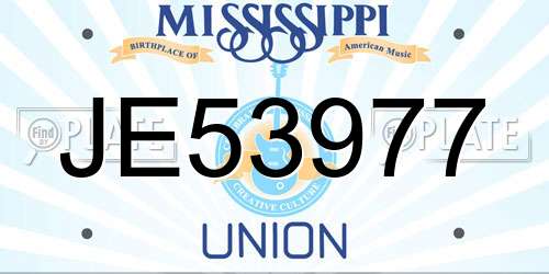 JE53977 Mississippi License Plate