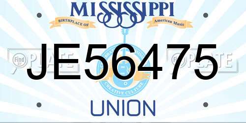 JE56475 Mississippi License Plate