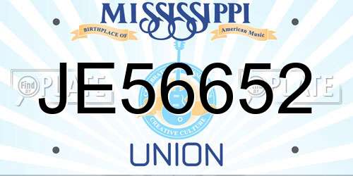 JE56652 Mississippi License Plate