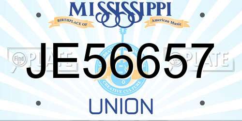 JE56657 Mississippi License Plate