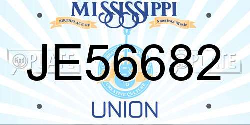 JE56682 Mississippi License Plate
