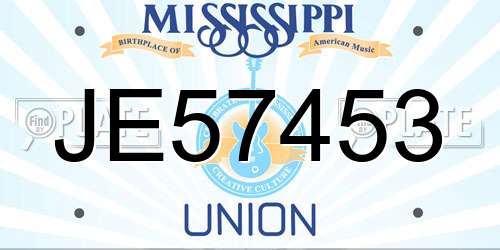 JE57453 Mississippi License Plate