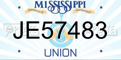 JE57483 Mississippi License Plate