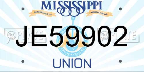 JE59902 Mississippi License Plate