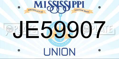JE59907 Mississippi License Plate