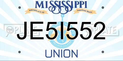 JE5I552 Mississippi License Plate