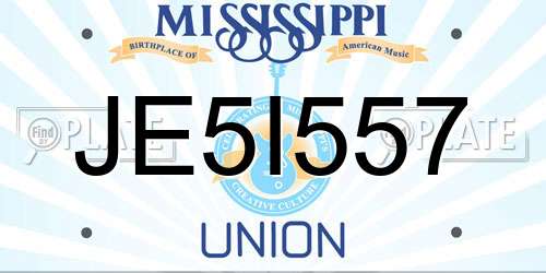 JE5I557 Mississippi License Plate