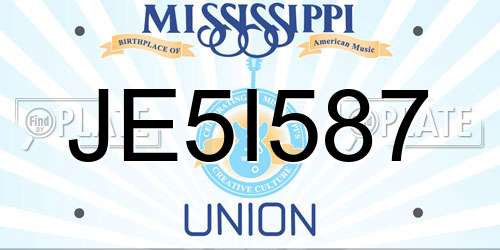 JE5I587 Mississippi License Plate