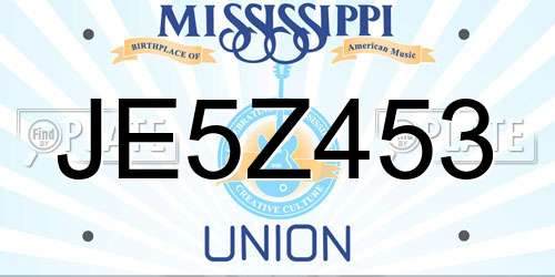 JE5Z453 Mississippi License Plate