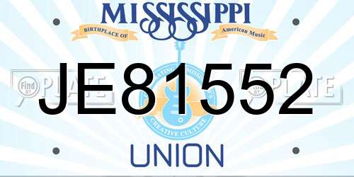 JE81552 Mississippi License Plate