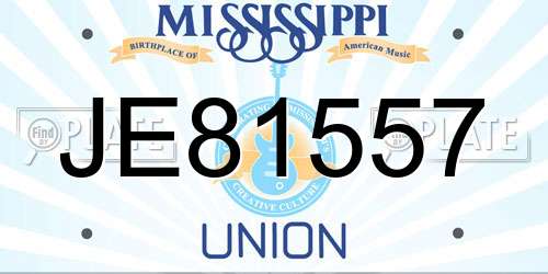JE81557 Mississippi License Plate